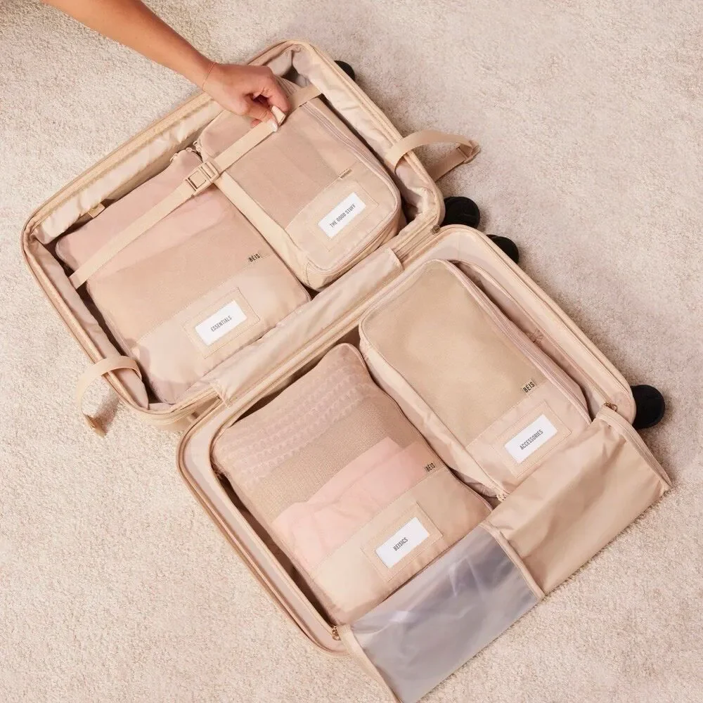 BEIS The Compression Packing Cubes 4 pc Beige - Picture 5 of 5